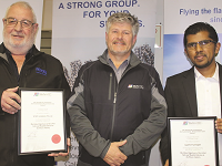 Left to right: Brian Edwards (WIKA Secunda branch manager), Johan Maritz and Sagadevan Kanniappen.